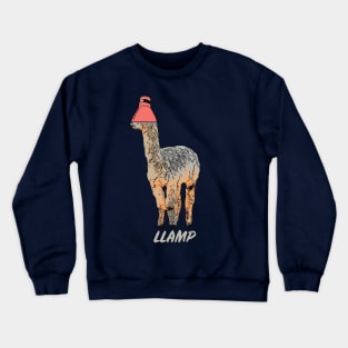 Funny Llama Lamp Design Llamp Crewneck Sweatshirt